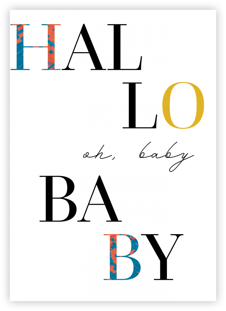 Faltkarte Collage – Oh, Baby (Zur Geburt)