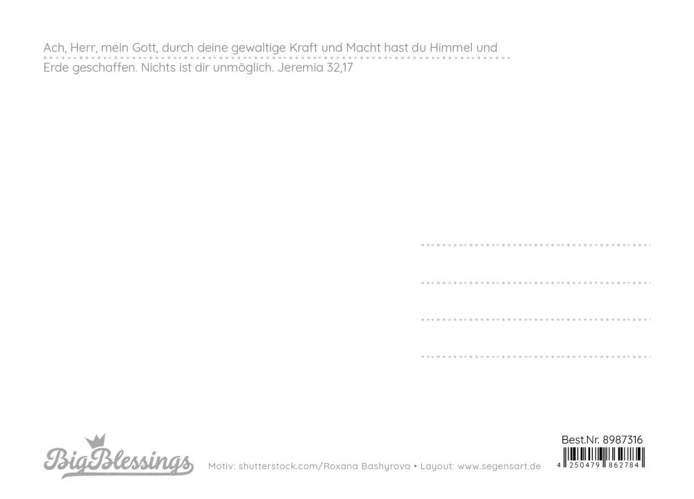 Big Blessing Postkarte – Voller Stauen