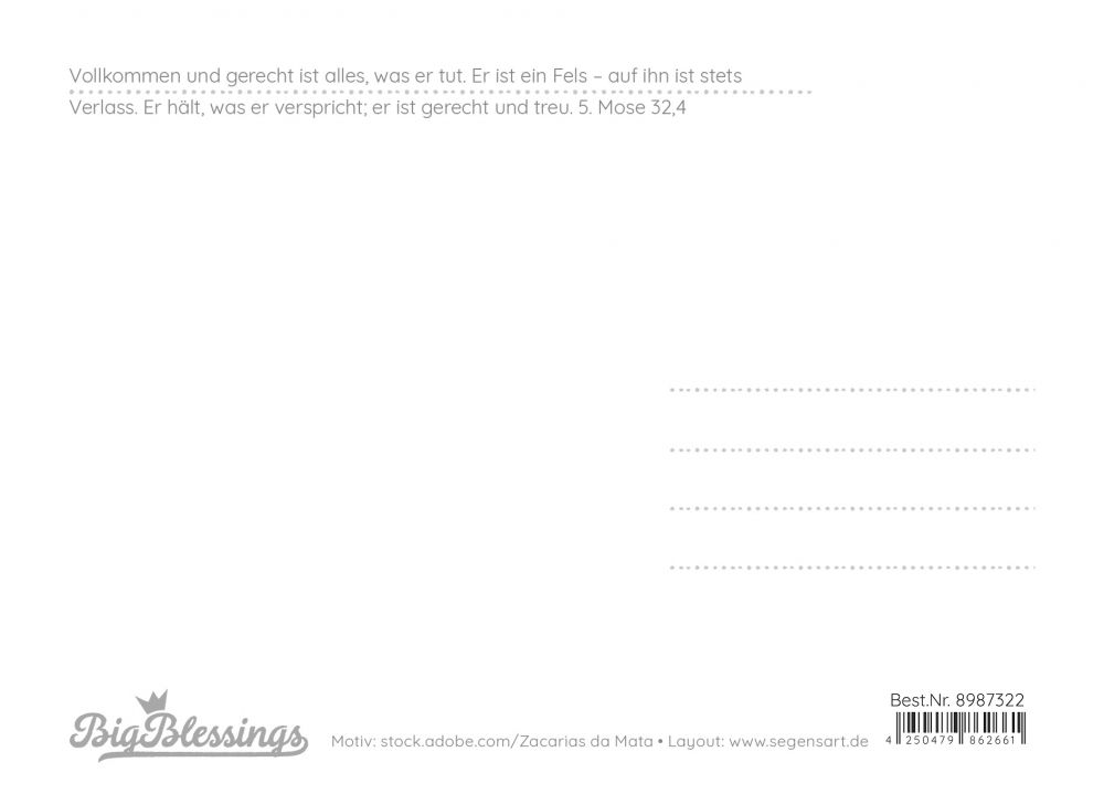 Big BlessingBlack & White Postkarte – Fels der Hoffnung