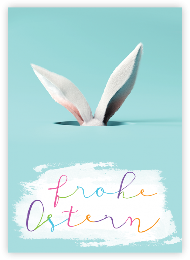 Postkarte – Frohe Ostern (Hasenohren)