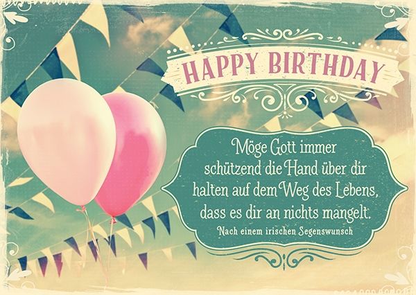 Postkarte - Happy Birthday - Möge Gott