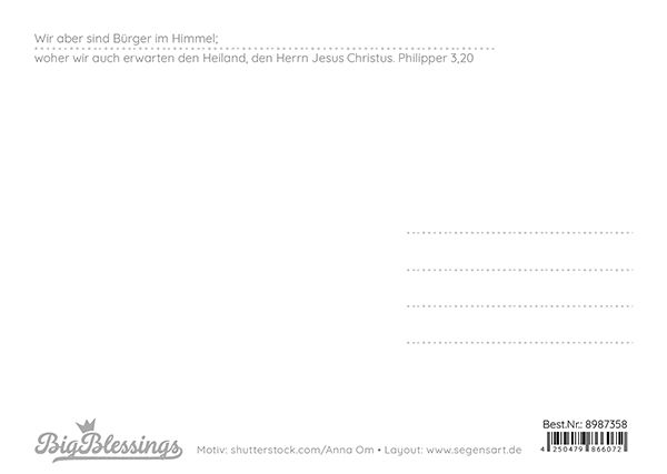 XL-Postkarte Big Blessing – Bürger des Himmels