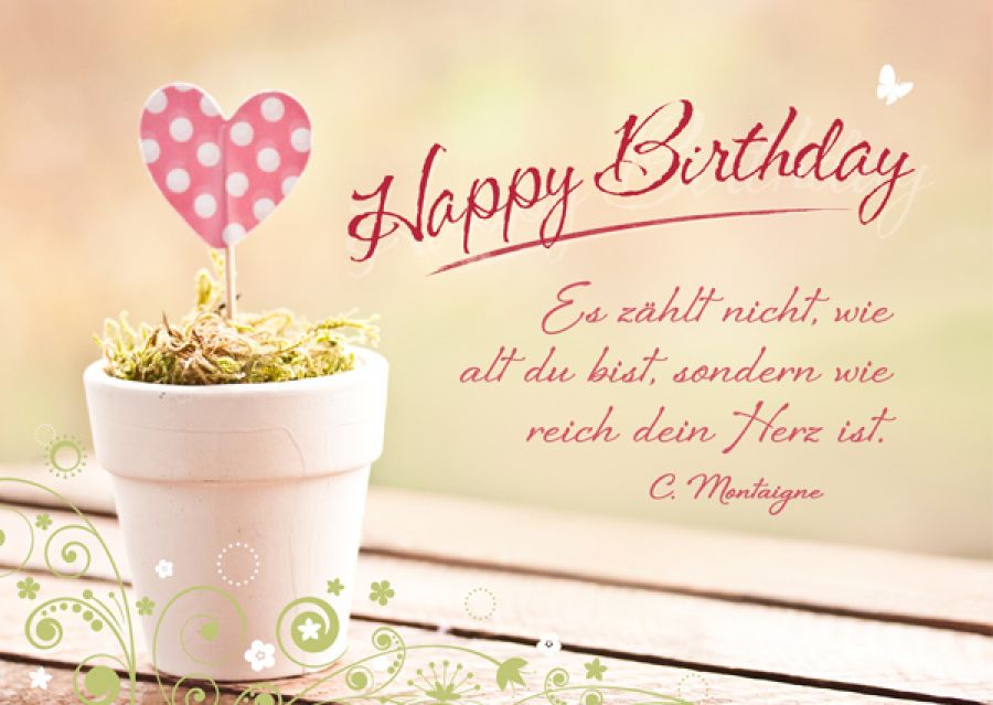 Postkarte Happy Birthday (reiches Herz) Geburtstag & Wünsche